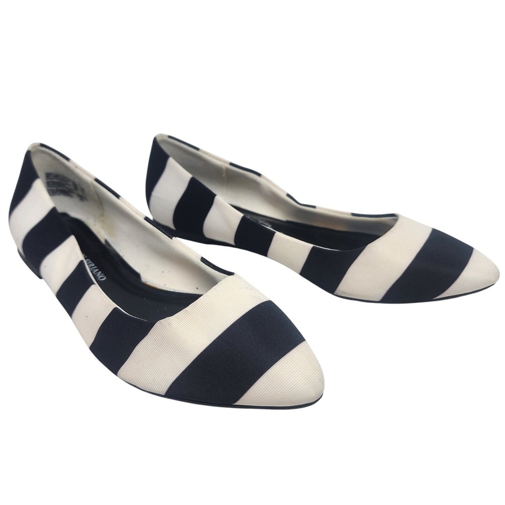 Christian Siriano for Payless Black White Striped Ballet Flats Womens Size 7